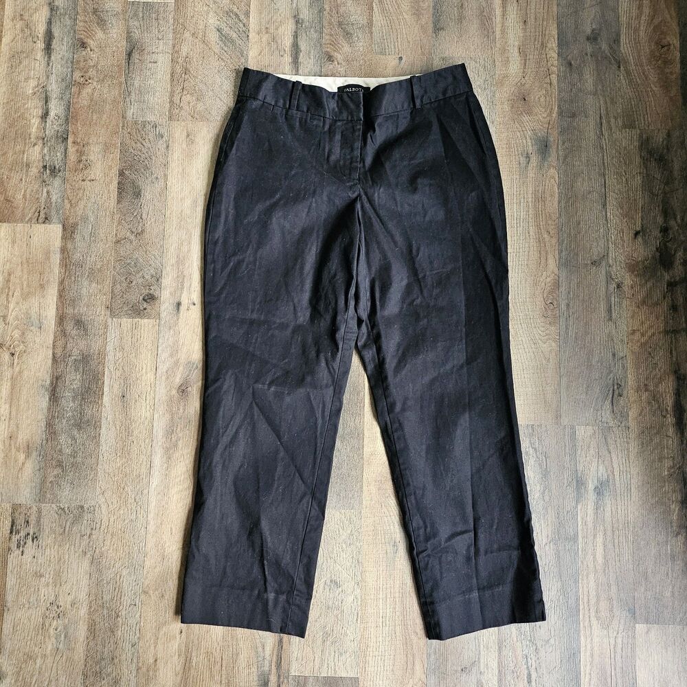 Talbots Black Curvy Fit Trousers Size 4 Minimalist Office Siren...